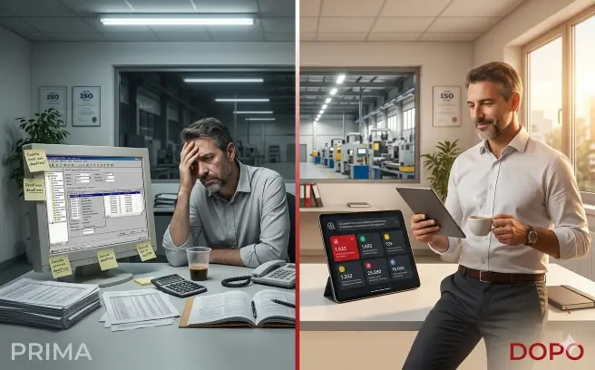 Prima e dopo siERP: da gestionale tradizionale complesso a briefing AI su tablet
