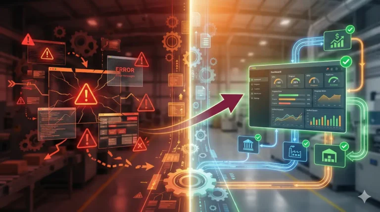 Grafico cause fallimento implementazione ERP nelle PMI con cinque fattori principali e percentuali