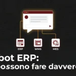 Interfaccia chatbot ERP con operatore che interroga il sistema gestionale tramite linguaggio naturale